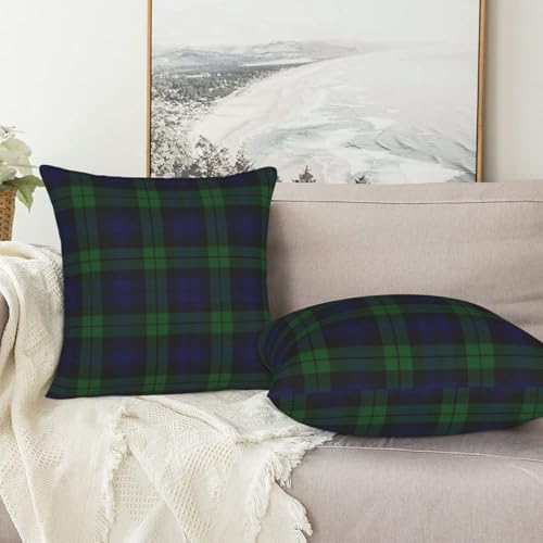 The Black Watch Tartan Plaid Throw Pillow Covers 22"x22" Pack of 2