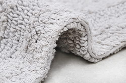 WOVEN ST. Cotton Bath Runner | Area Carpet for Spa, Vanity Shower