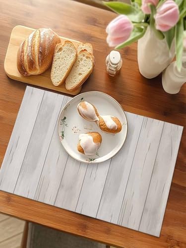 Beige Placemats for Dining Table Set of 4, Farmhouse Simple Abstract