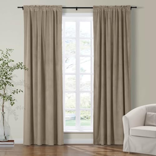 Drapifytex 84 Inches Long by 72 Inches Wide Room Darkening Taupe