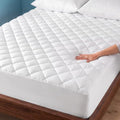 Bare Home Quilted Fitted Mattress Pad (Queen, White)