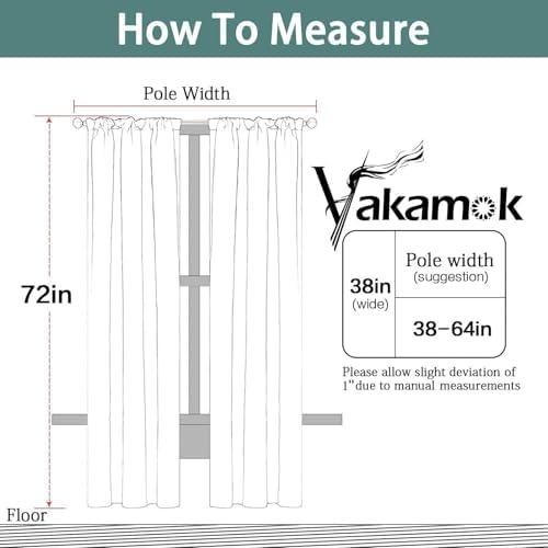 Yakamok Taupe Rod Pocket Blackout Curtains 72 inches Long for Bedroom