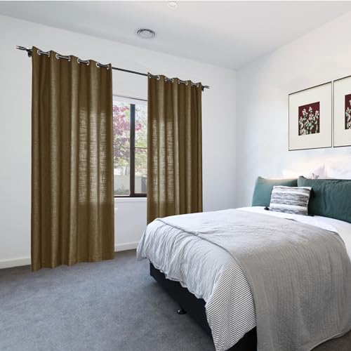 Frelement 52" W x 63" L Indoor Linen Curtains Thermal Insulated Drapes