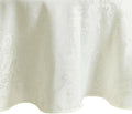 Poinsettia Elegance Jacquard Holiday Tablecloth, Ivory - 90" W x 90" L