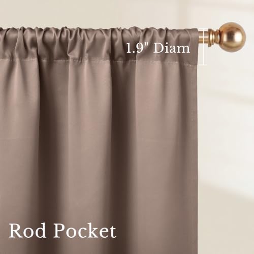 NICETOWN Cappuccino Blackout Curtains 52 x 72 inches Length for