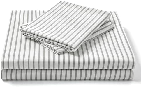 FreshCulture Twin XL Striped Sheets - Ultra Soft Brushed Microfiber