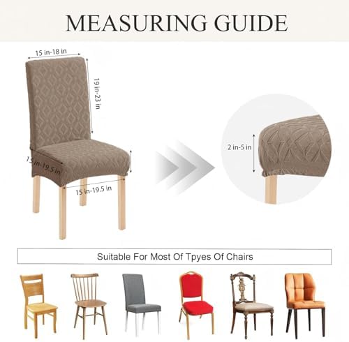 Genina Waterproof Dining Chair Covers Set of 4, Stretch Chair