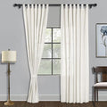 Fcosie 50" W x 63" L Linen Curtains Cream White, Room Darkening