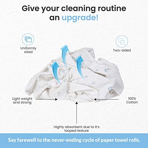 New White Terry Bar Towel, Low-Linting, 5 Pound Box