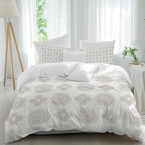 Vintage Bohemia Bedding 3 Piece Duvet Cover Set Full Size, Gray
