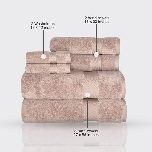 Classic Turkish Towels CTT - Luxury 6 Piece Towel Set, 100% Turkish