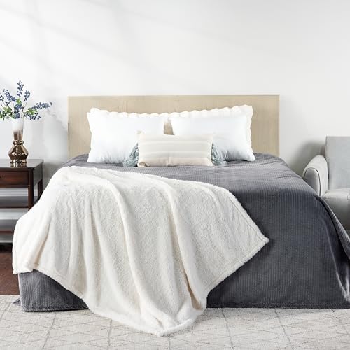 Cozy Chenille Sherpa Throw Blanket, Frost Gray, 50" x 60"