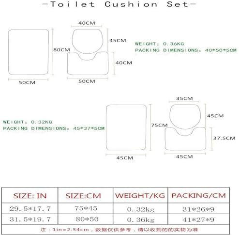 U Shaped Washable Shower Mat Bathroom Rugs Sets 3 Piece Non Slip Bath