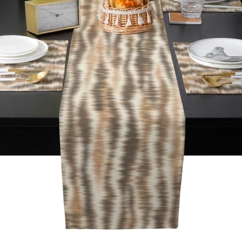 Ombre Beige Table Runner and Placemats Set of 6 Contemporary Gradient