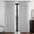Light Gray 100% Blackout Linen Curtains 120 Inches Extra Long 2 Panels