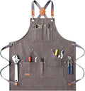 AFUN Work Aprons for Men with Large Pockets, Cotton Canvas Cross Back