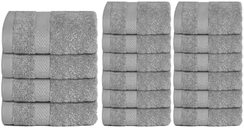 Infinitee Exclusive Grey Towel Bundle - Includes 4 Washcloths and 6