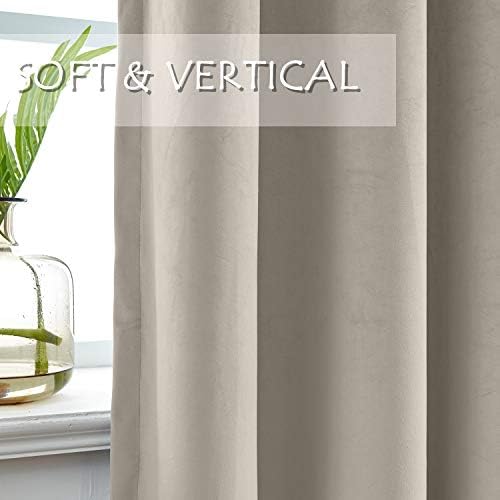 Macochico Extra Wide Velvet Texture Curtain 120 Inch Wide 4 in 1