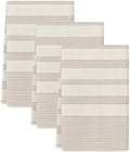Beige Stripes Kitchen Towels Set of 3, Water Absorbent Dish Towel