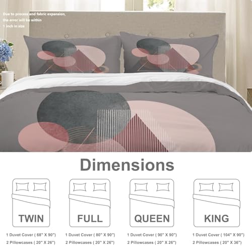 Minimalist Abstract 100% Cotton Duvet Cover Set King Size, Geometric