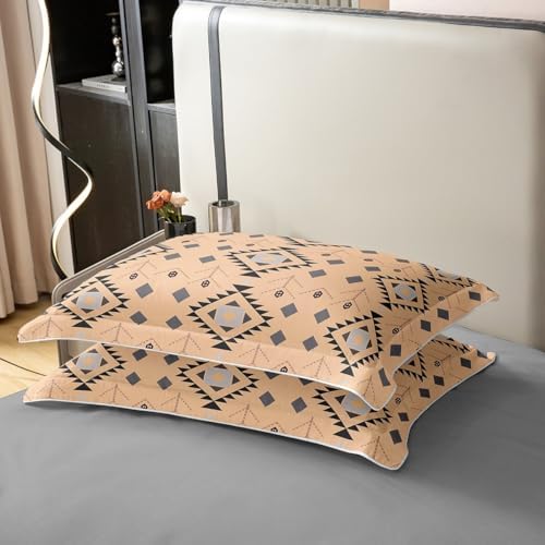 jejeloiu Boho Duvet Cover 100% Cotton Queen Size Aztec Bedding Set for
