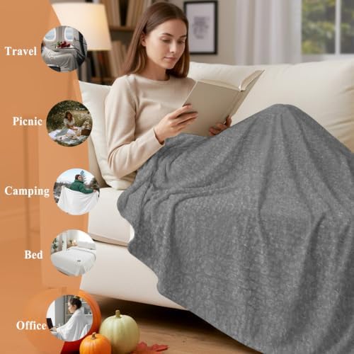 Vintage Gray Throw Blanket Modern Minimalist Pure Color Flannel Fleece