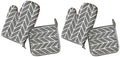 2X Grey Oven Mitts with Pot Holders BBQ Gloves Oven Mitts and Pot