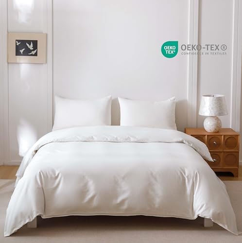 HeimenAogo Egyptian Cotton Duvet Cover Set California King, Ultra Soft