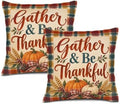 Gather Plaid Pillow Covers 22x22 Inch Set of 2 Linen for Farmhouse