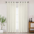 Chyhomenyc Ivory Curtains 84 Inches Long 2 Panels Set, Light Filtering