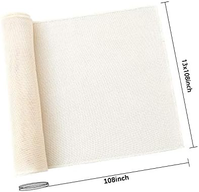 White Table Runners 2 Packs 13x108 Inch Burlap Linen Boho Table Runner