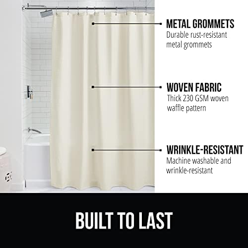 GORILLA GRIP Memory Foam Bath Rug and Waffle Shower Curtain, Bath Rug