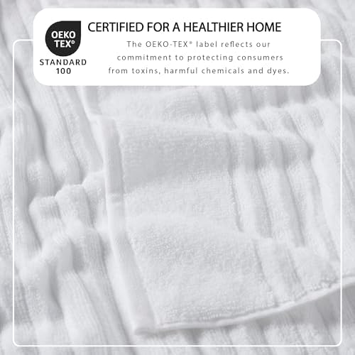 Great Bay Home 6 Pack Hand Towel Set - 100% Cotton Towels - Absorbent