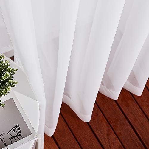 NICETOWN Living Room Sheer Curtains Extra Long 108" L, Eyelet Top