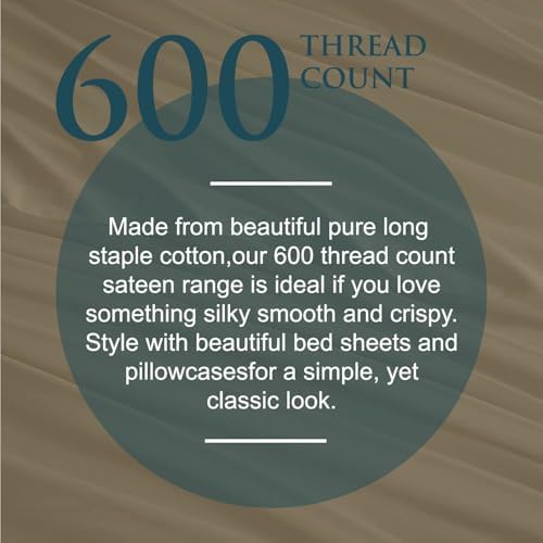 SKY BEDDINGS Twin XL Sheet Set, 100% Egyptian Cotton, Sateen, Taupe