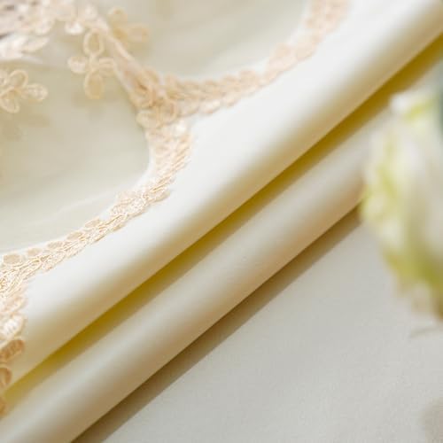 ARTABLE Beige Waterproof Lace Round Tablecloth Macrame Wedding 70 Inch