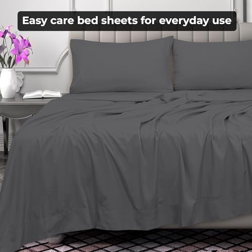 Royale Linens King Flat Sheet - Ultra Soft Brushed 1800 Microfiber