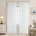 WEST LAKE 95Inches Length White Pinch Pleated Sheer Curtains for