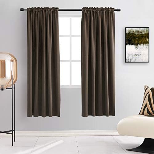DONREN Blackout Rod Pocket Curtain Panels - Thermal Insulated Curtains