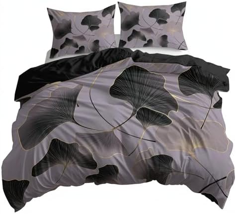 Soft Gray Texture Duvet Cover King Size, Printed Bedding Set 3 Pieces