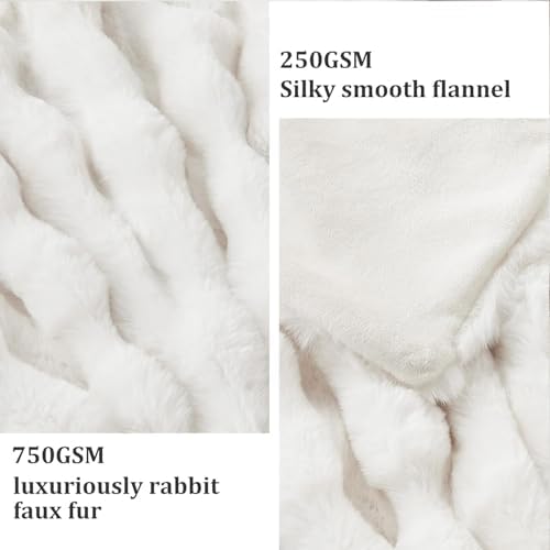 Faux Fur King Blanket for Couch, 1000 GSM Cozy Fuzzy Fluffy Soft Plush