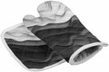 Quilted Cotton Terry Cloth Oven Mitt, Pot Holder White Black Grey