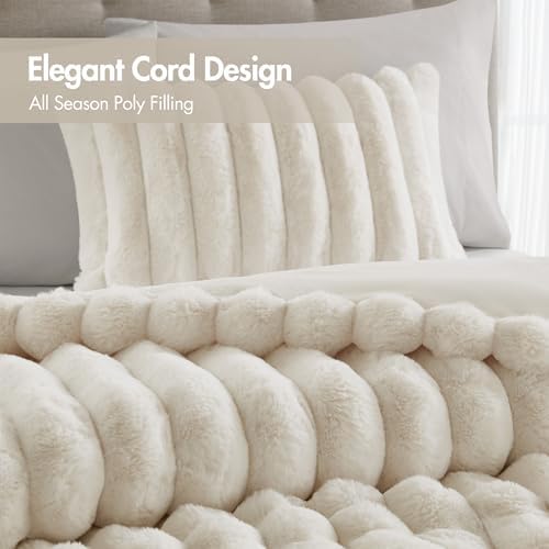 Madison Park Jasmine Luxurious Plush King Comforter Set, 3 Piece