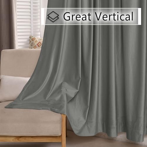 Macochico Extra Long Velvet Curtains 100 Inch Width by 120 Inch Length