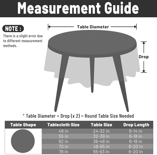 Linen Round Tablecloth with Lace Trim Waterproof Stain Resistant