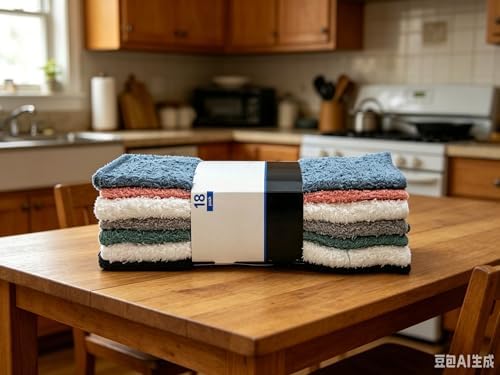 72 Pack Pastel Blue Washcloths, 4 Sets of 18 100% Cotton Soft Face &