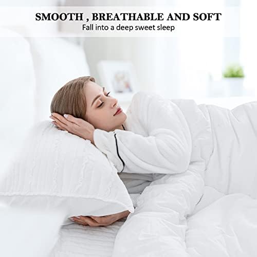 BOSOWOS Queen Size Pillow Shams Set of 2, Ultra Soft Breathable 20 x