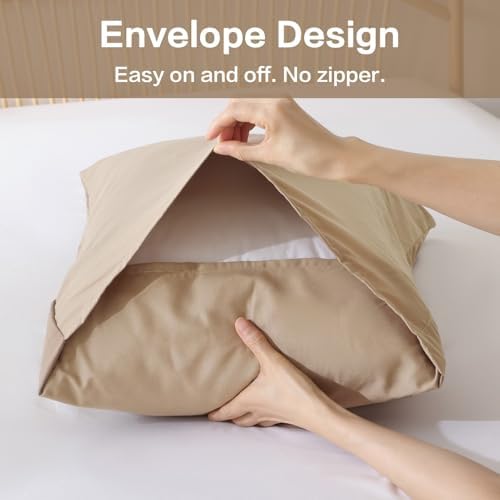 ROSGONIA King Size Comforter Set Taupe Brown, 3pcs