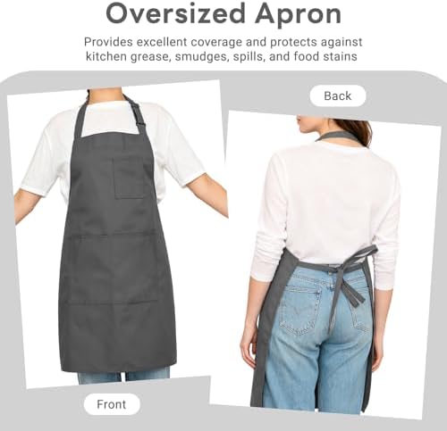 Chef Apron, Adjustable Kitchen Apron with 3 Storage Pockets