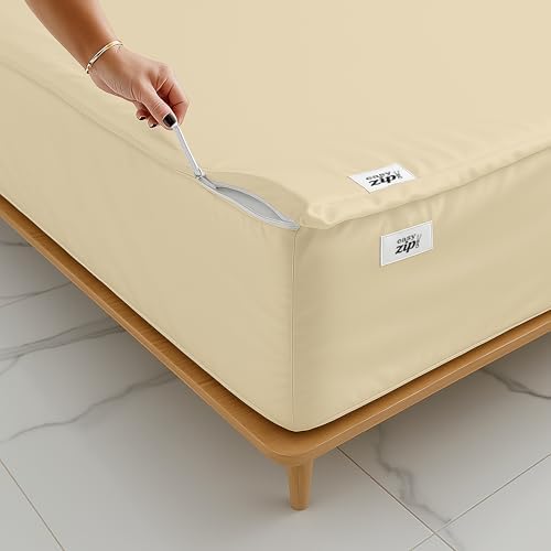 EDMUND® Standard Pillow case Zip Clouser 20x26 Inch - Set of 2, 8 Deep